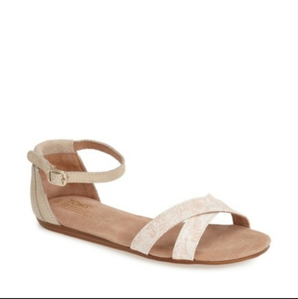 Toms correa flat sandals|floral jacquard sandal|9